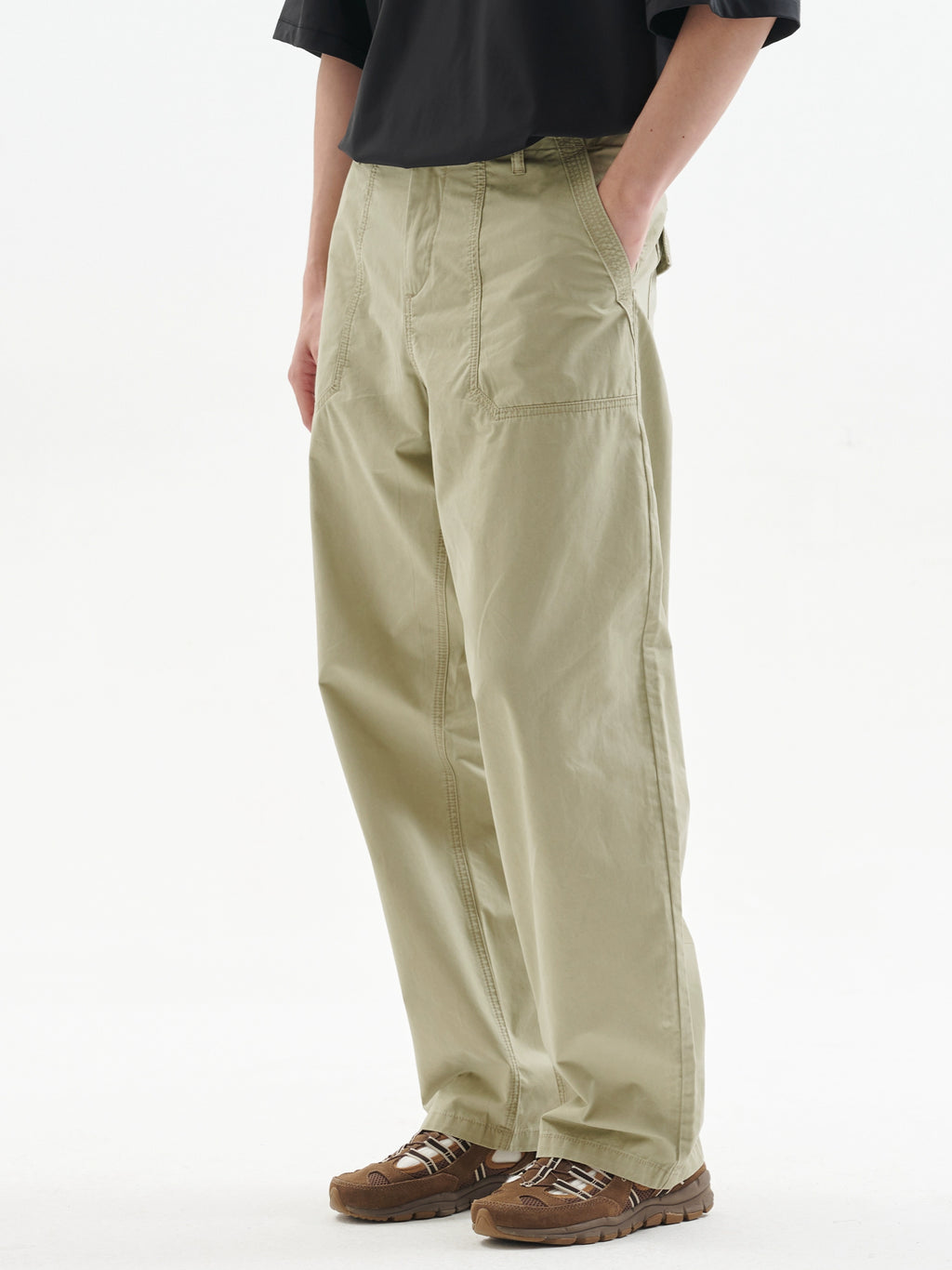 BUTTBILL Japanese Enzyme Washed Straight Loose Tooling Deck Pants