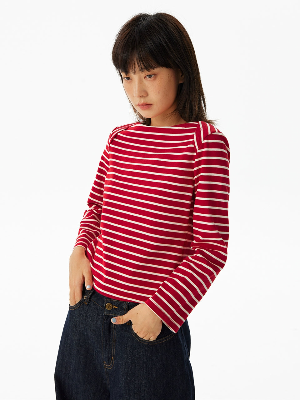 CryingCenter Striped Neck Bottom Long Sleeve