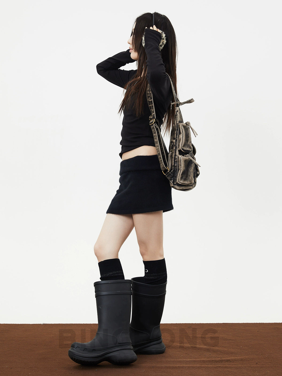 BINGBONG Old Wasteland Wind One Shoulder Crossbody Shoulder Bag