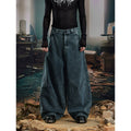 NOMANIAI Make Old Dirty Dyed Wide-leg Scimitar Jeans