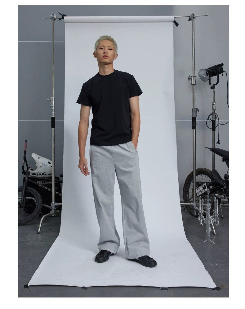 CRICLE CAGE Embroidery Slim Round Neck Versatile Tee