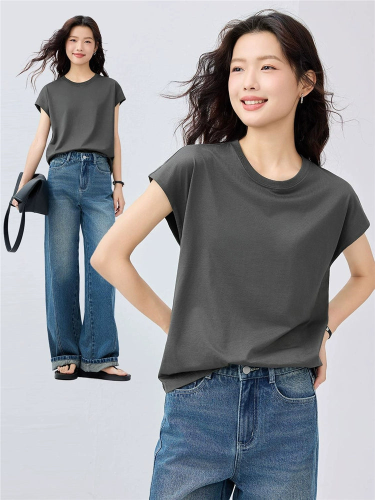 Giordano Cotton Temperament Round Neck Casual Tee