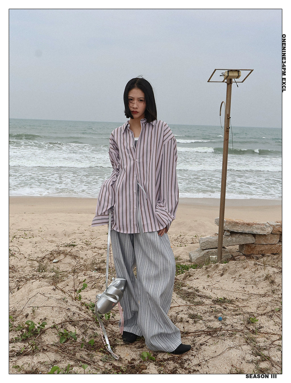 ONENINE34PM Lazy Striped Long Sleeve Shirt