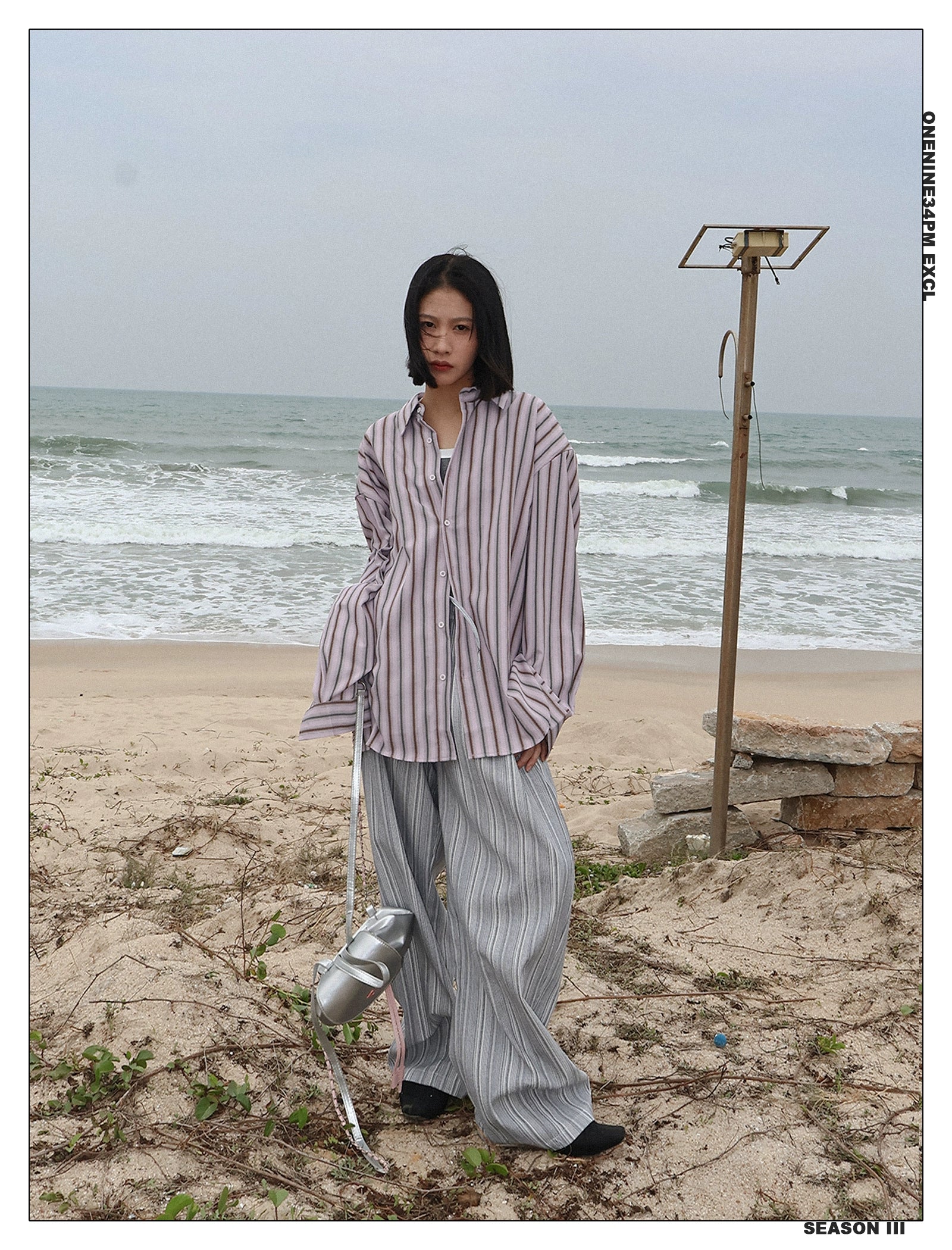 ONENINE34PM Lazy Striped Long Sleeve Shirt