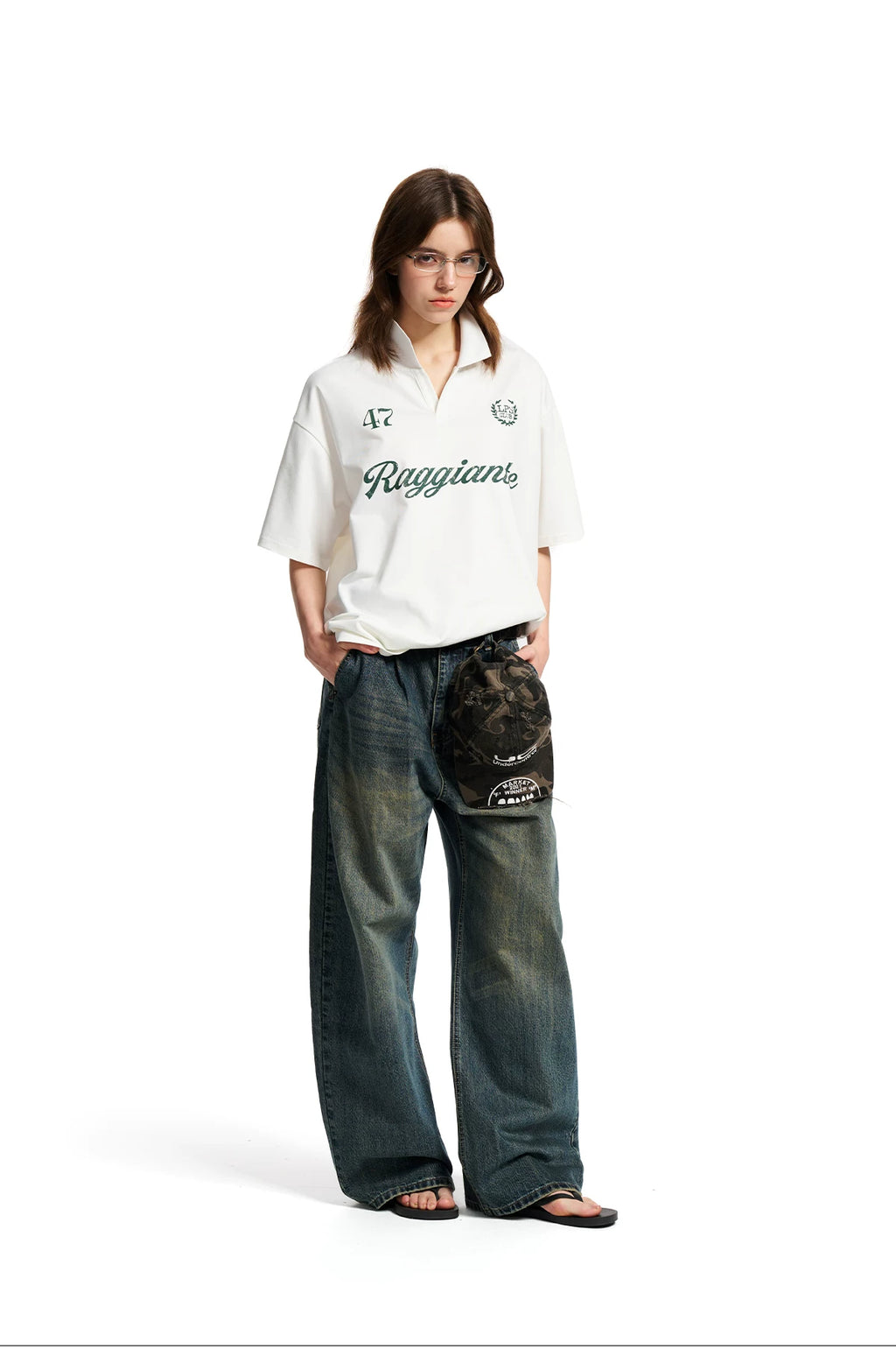 Loopsoon Lapel Loose Fashion Loose Tee
