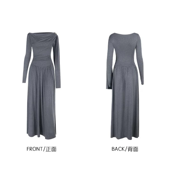 INSTUNNING Light Luxury Slanted Shoulder Waist Thin Dress