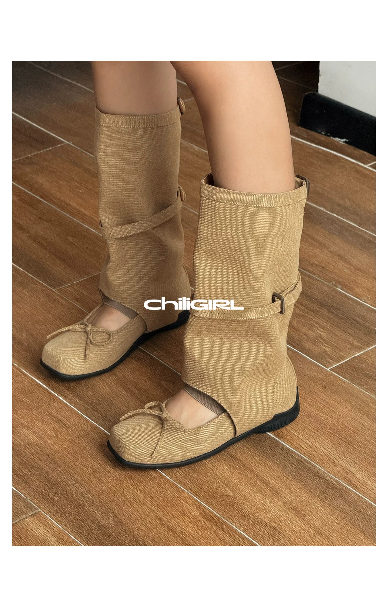 CHILIGIRL Ballet Splicing Hollow Breathable Boots