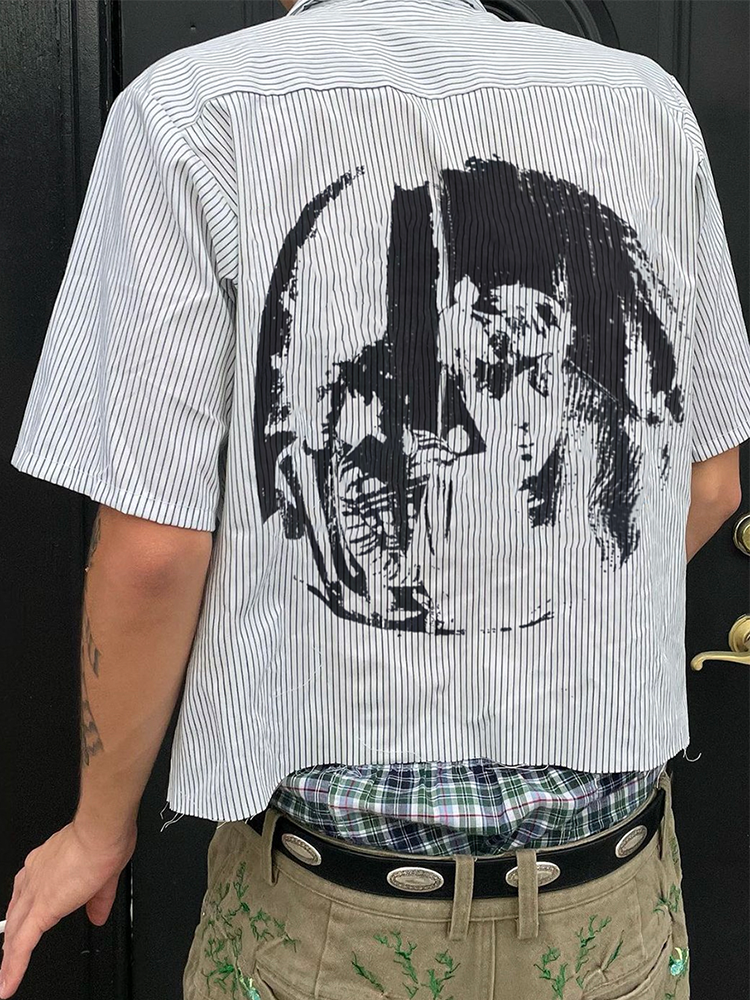 [KONOOT] (Portrait) Kangli Direct Spray Boxy Cardigan Shirt