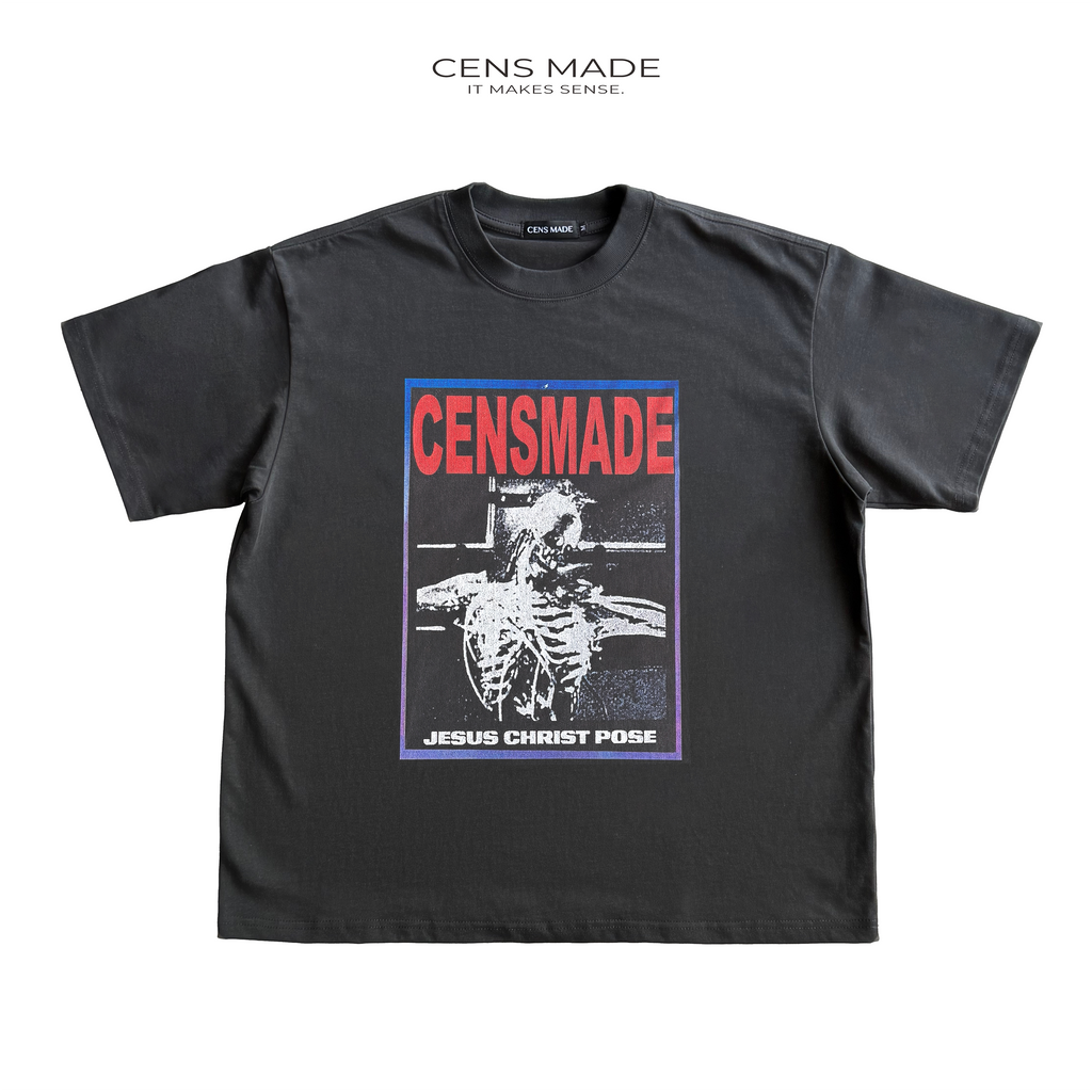 CENSMADE Retro Skull Print Versatile Tee