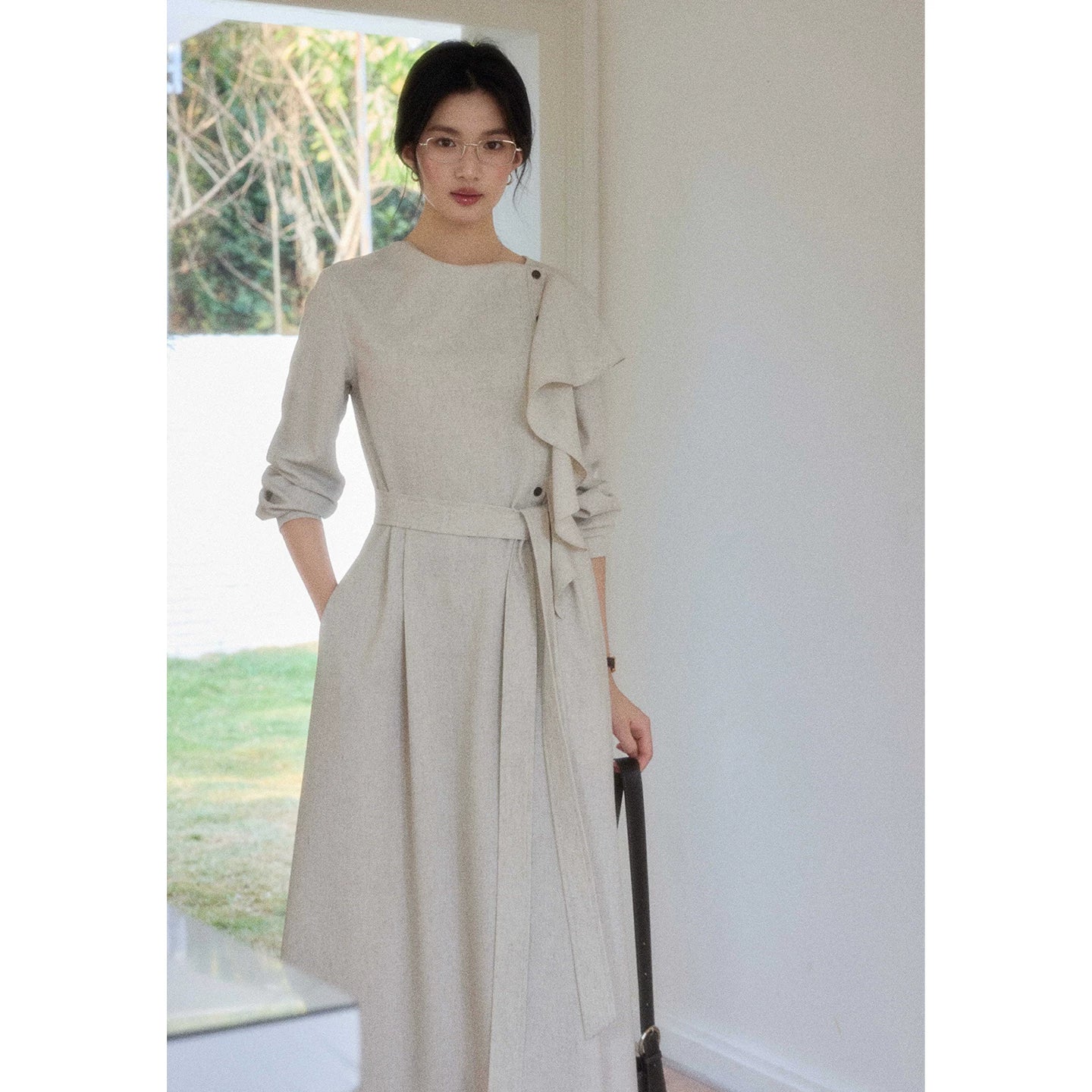 TYANG Ruffle Side Strap Dress