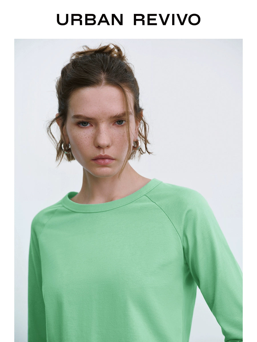 URBAN REVIVO Fun Pattern Crew Neck Long Sleeve