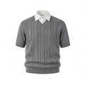 KREATE Lapel Fake Two Knitted Tee