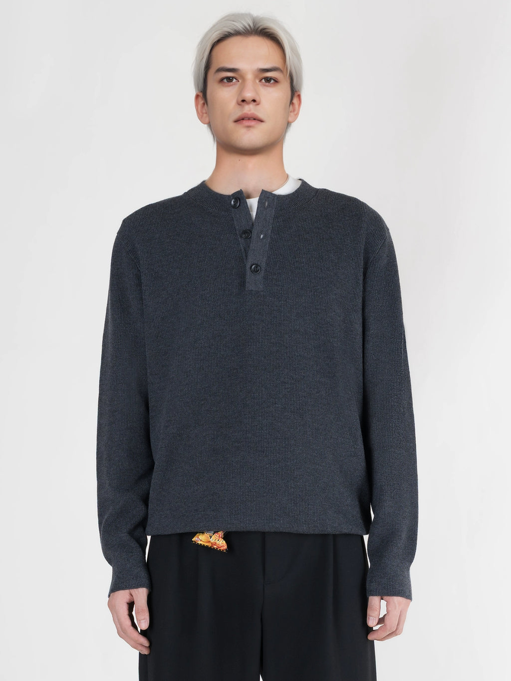 PERDU Henry Neck Casual Knitted Sweater