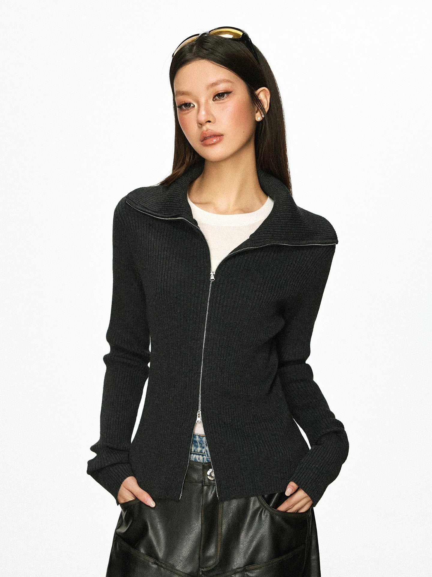 Cherry Melody Vintage Turtleneck Sweater Jacket