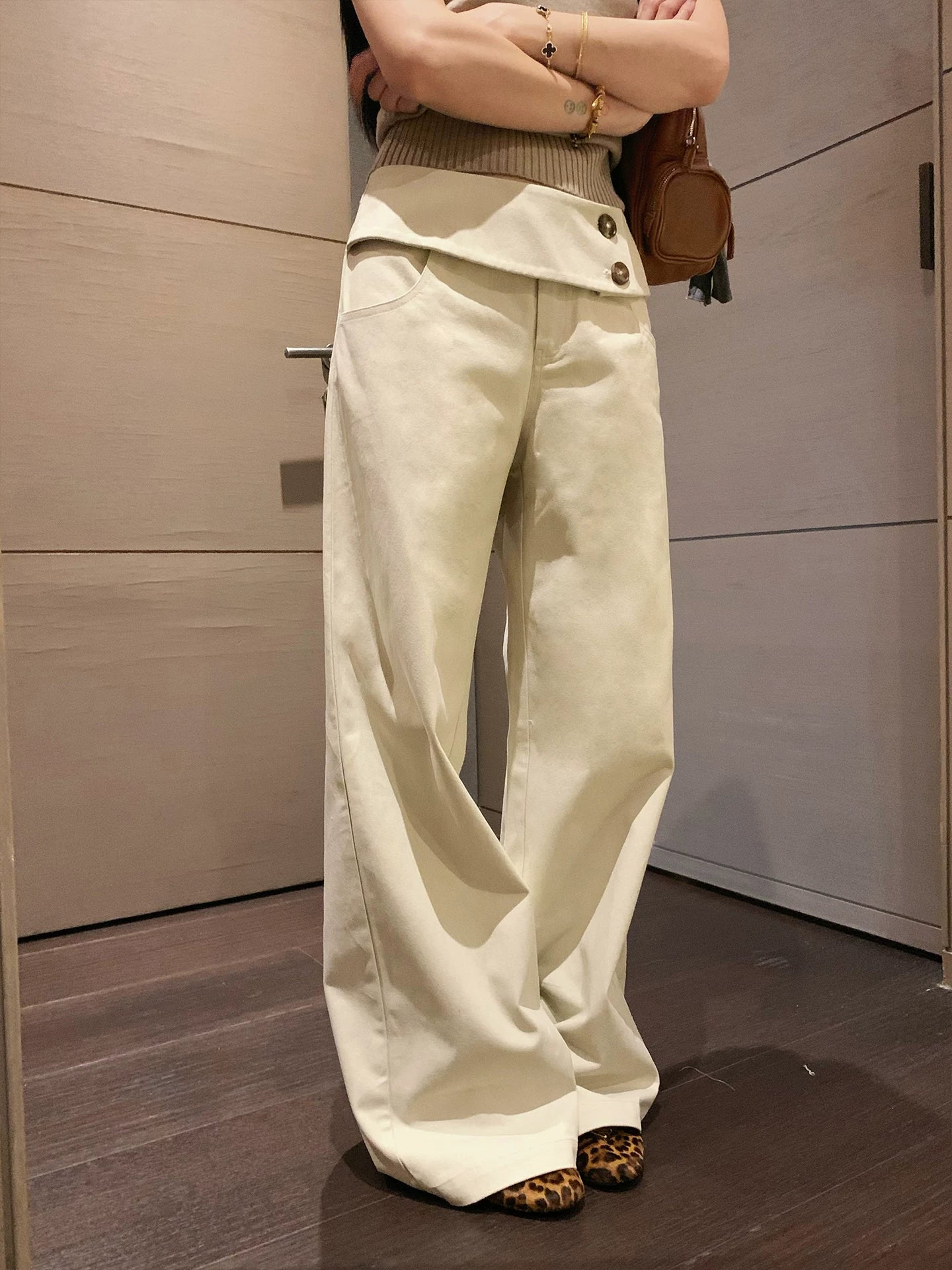 YOUNG KYLIN Straight Wide-leg Slacks