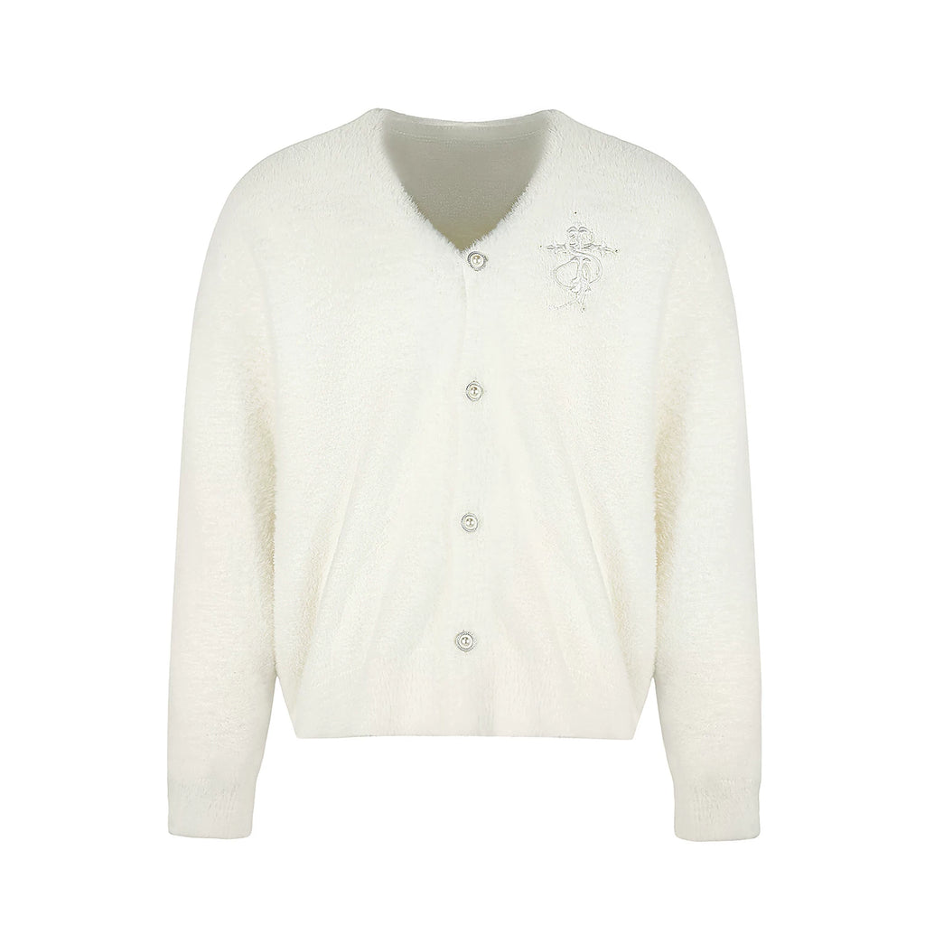 STK Imitation Mink Pearl Wool Cardigan