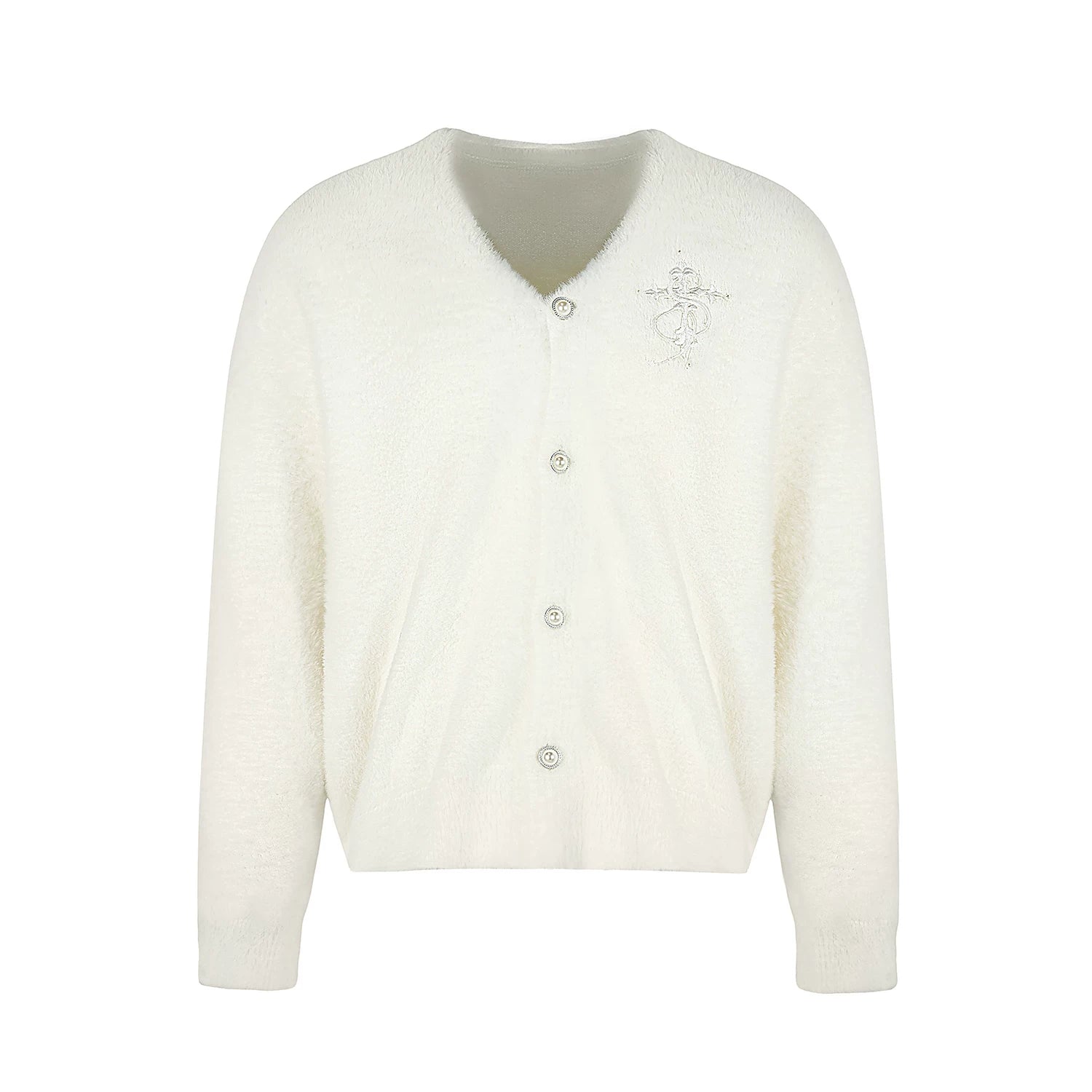 STK Imitation Mink Pearl Wool Cardigan
