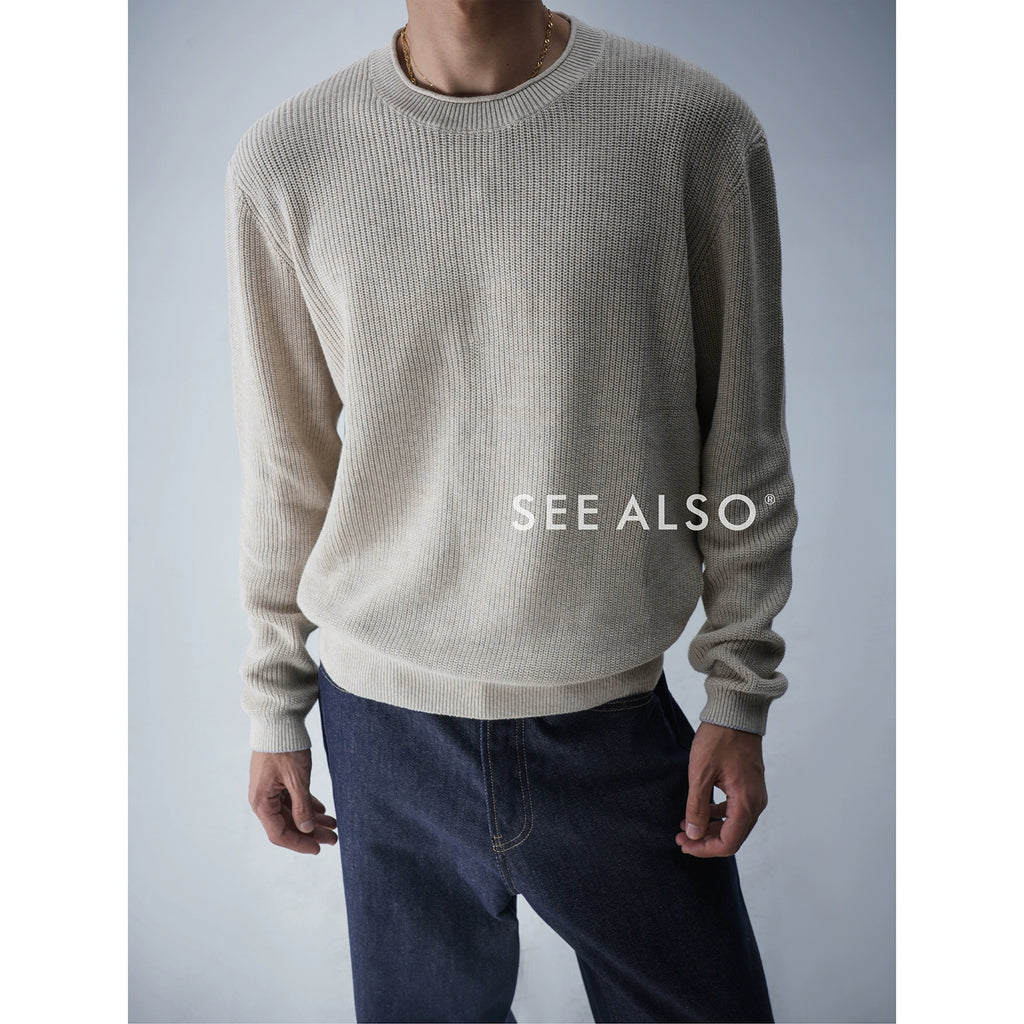 SEE ALSO Slack Minimalist Crew Neck Long Sleeve Knitted Sweater
