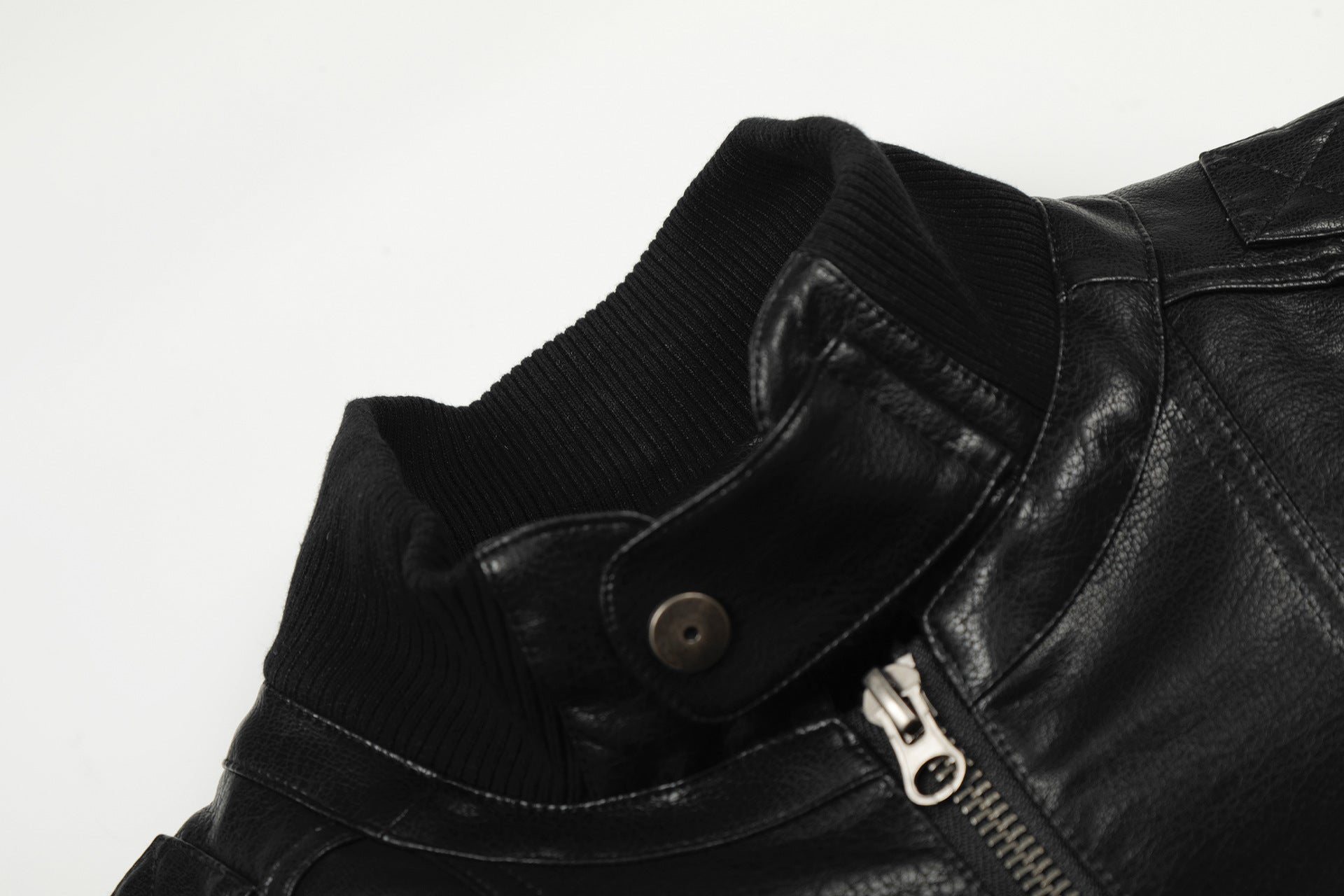 11KN Retro Short Wide Pu Leather Jacket