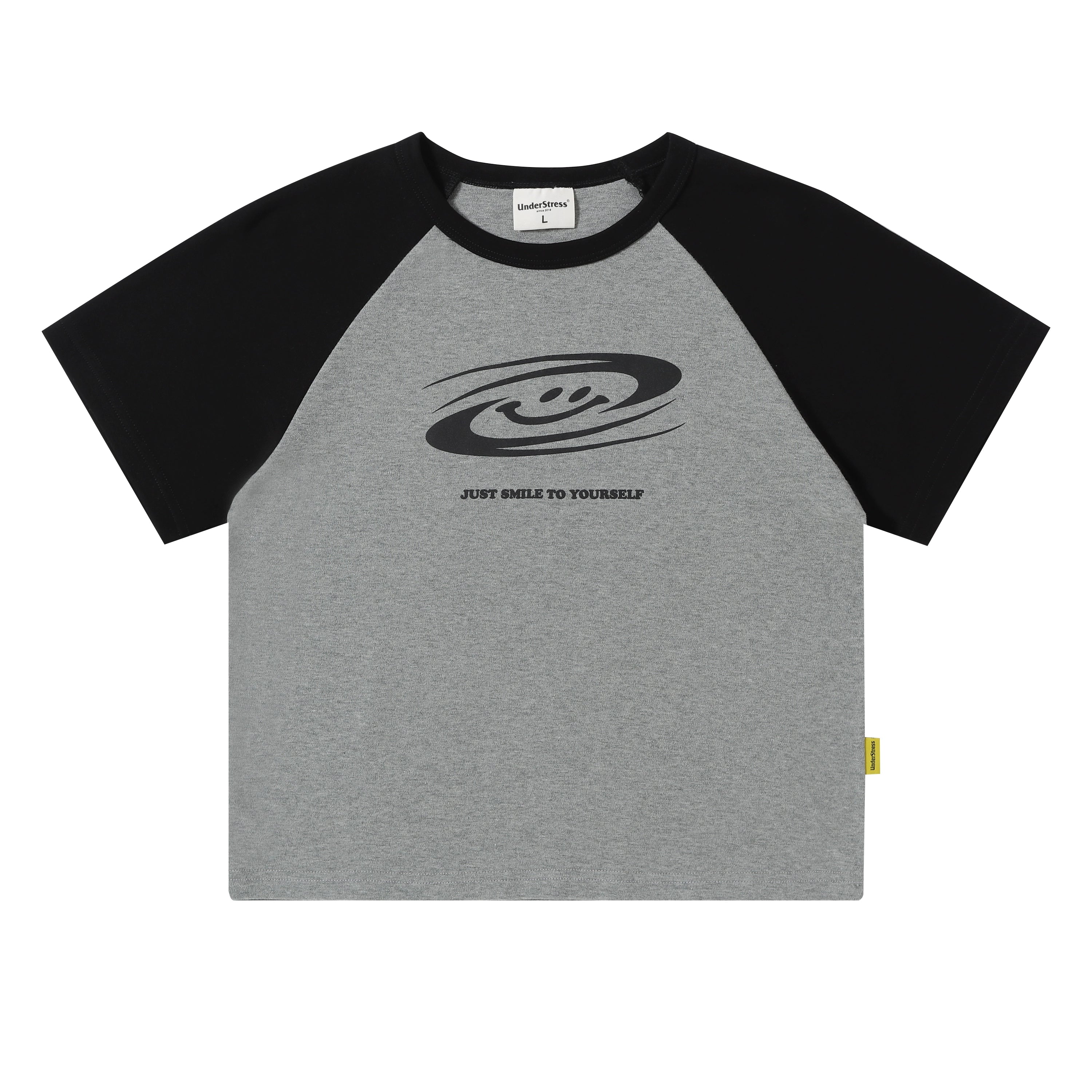 UnderStress Contrast Shoulder Smiley Tee