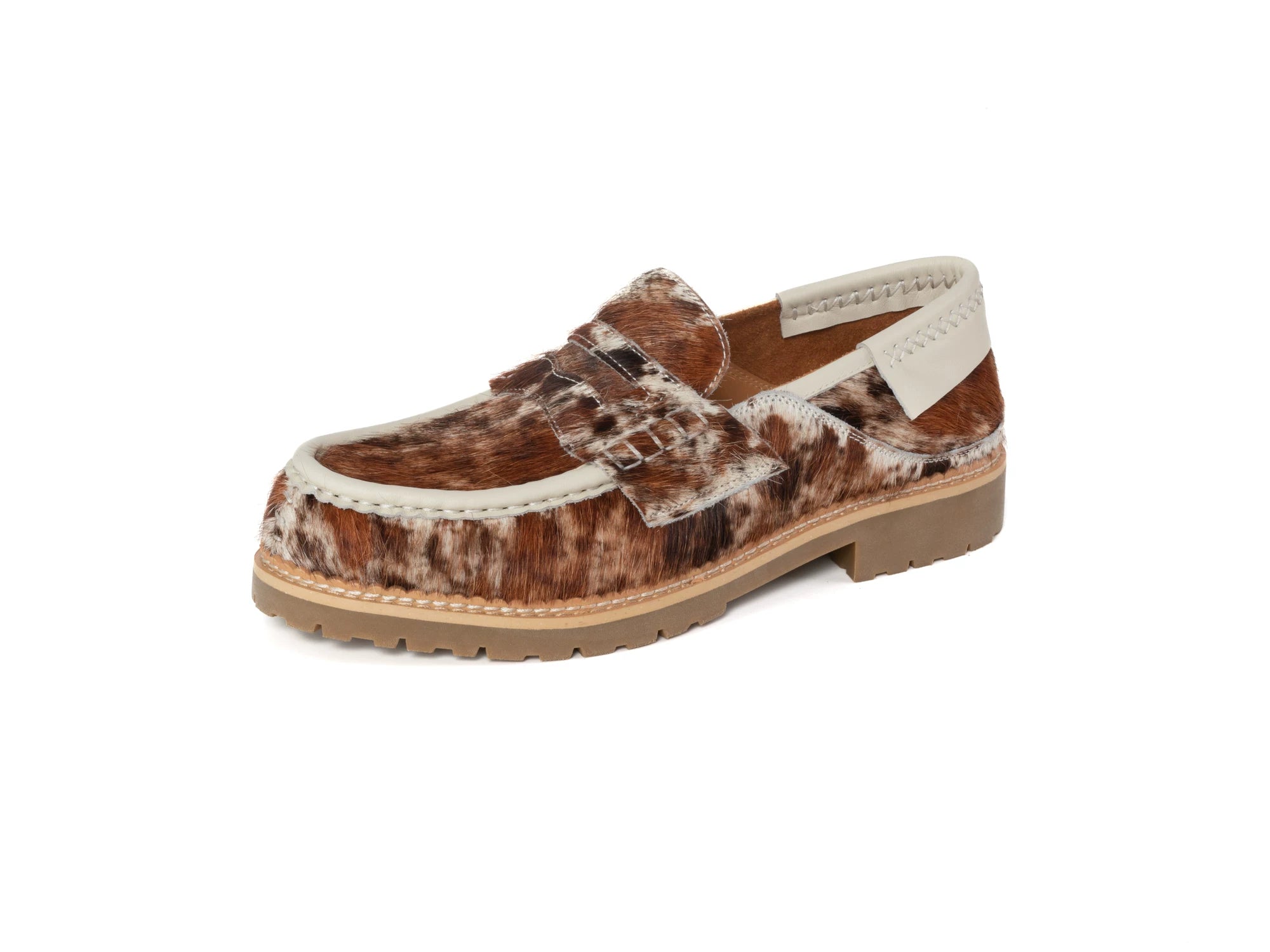 DYZZYMOTIF Vintage Horsehair Leopard Print Casual Loafers