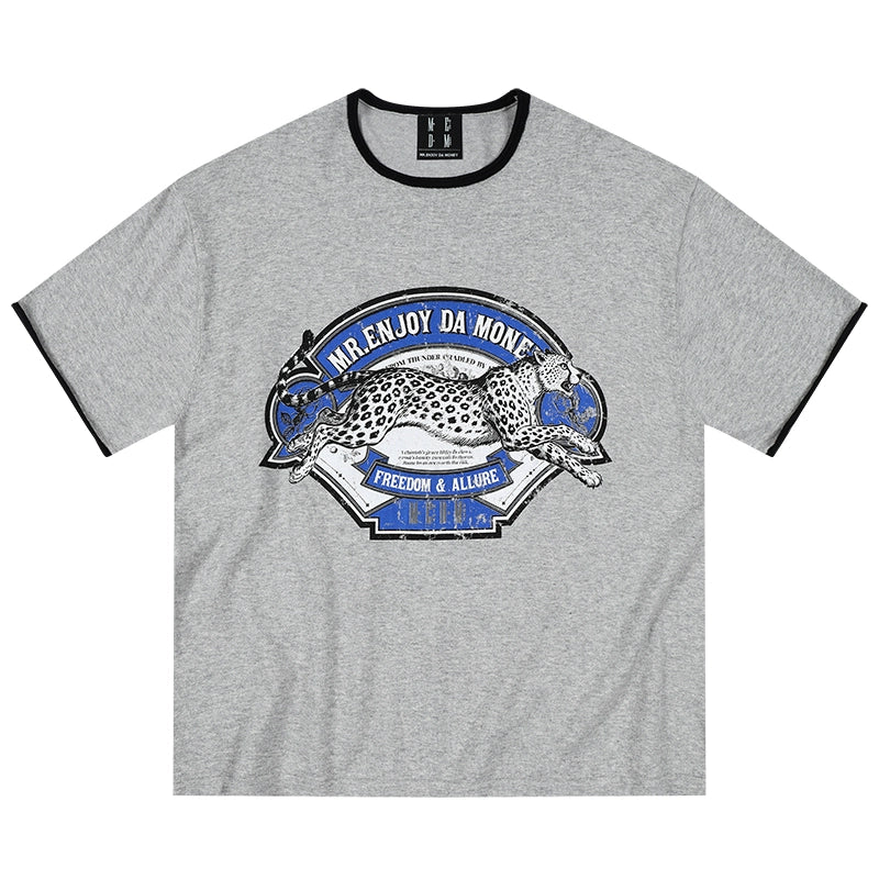 MEDM Cheetah Pattern Casual Tee