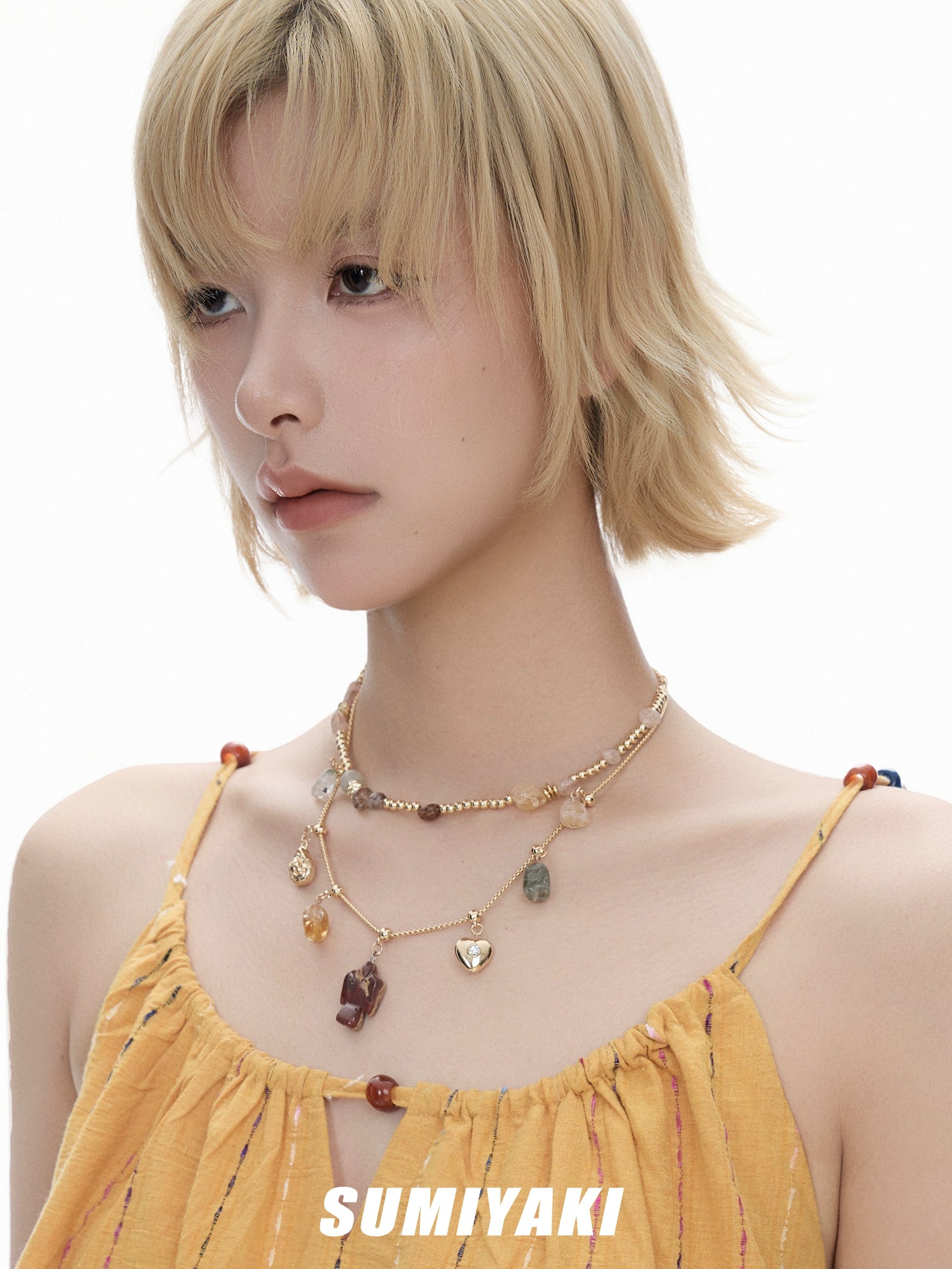 SUMIYAKI Natural Citrine Energy Stone Lucky Beads
