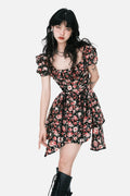 LULUSWINGS Lace-up Waist Irregular Dress