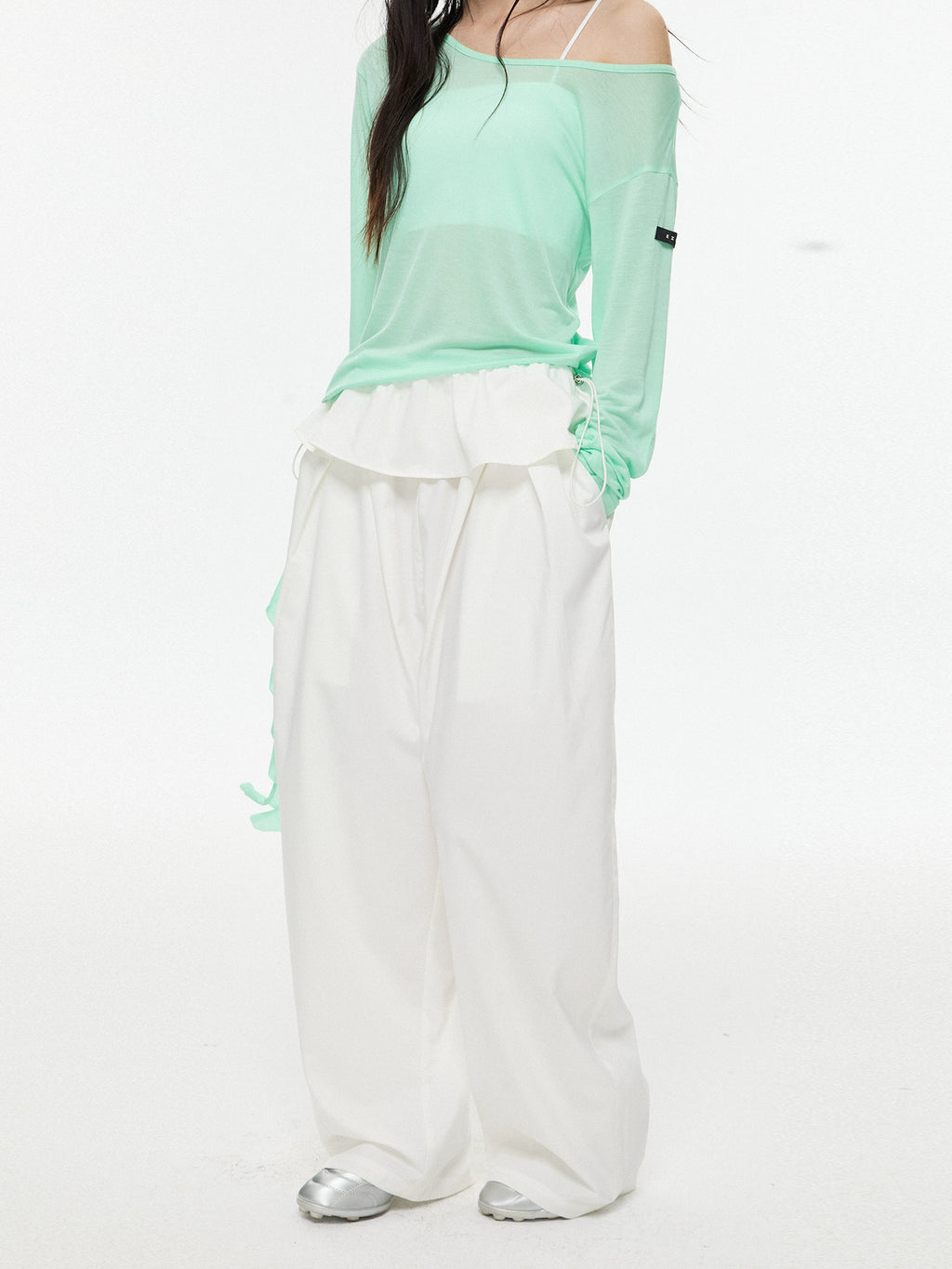 EZEK Retro Loose Wide-leg Slacks