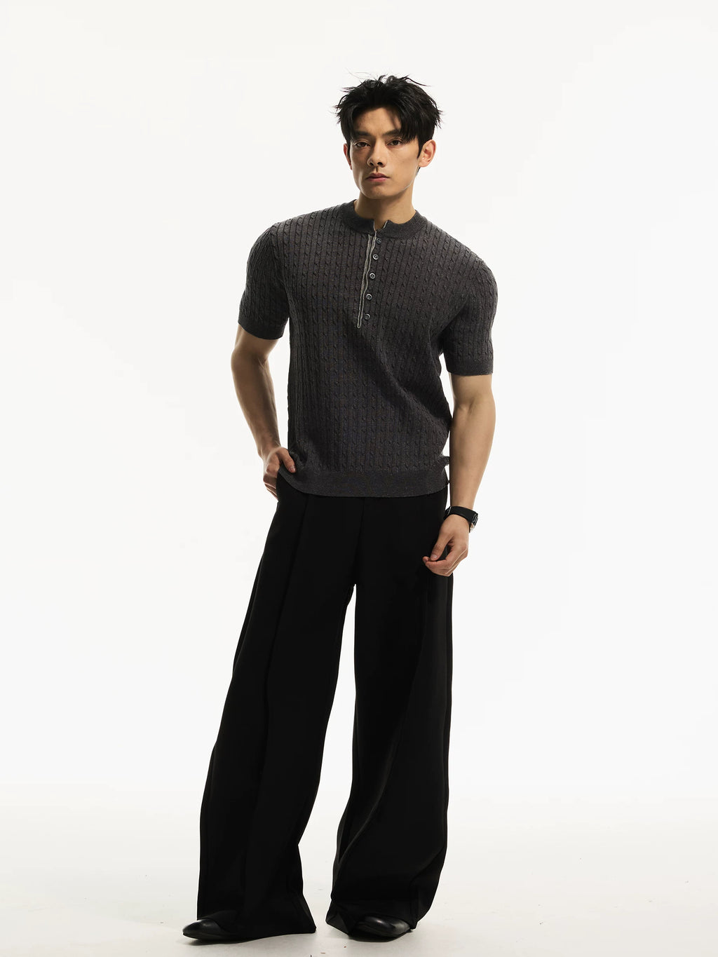 DAY NY Front Shoulder Casual Knit Tee