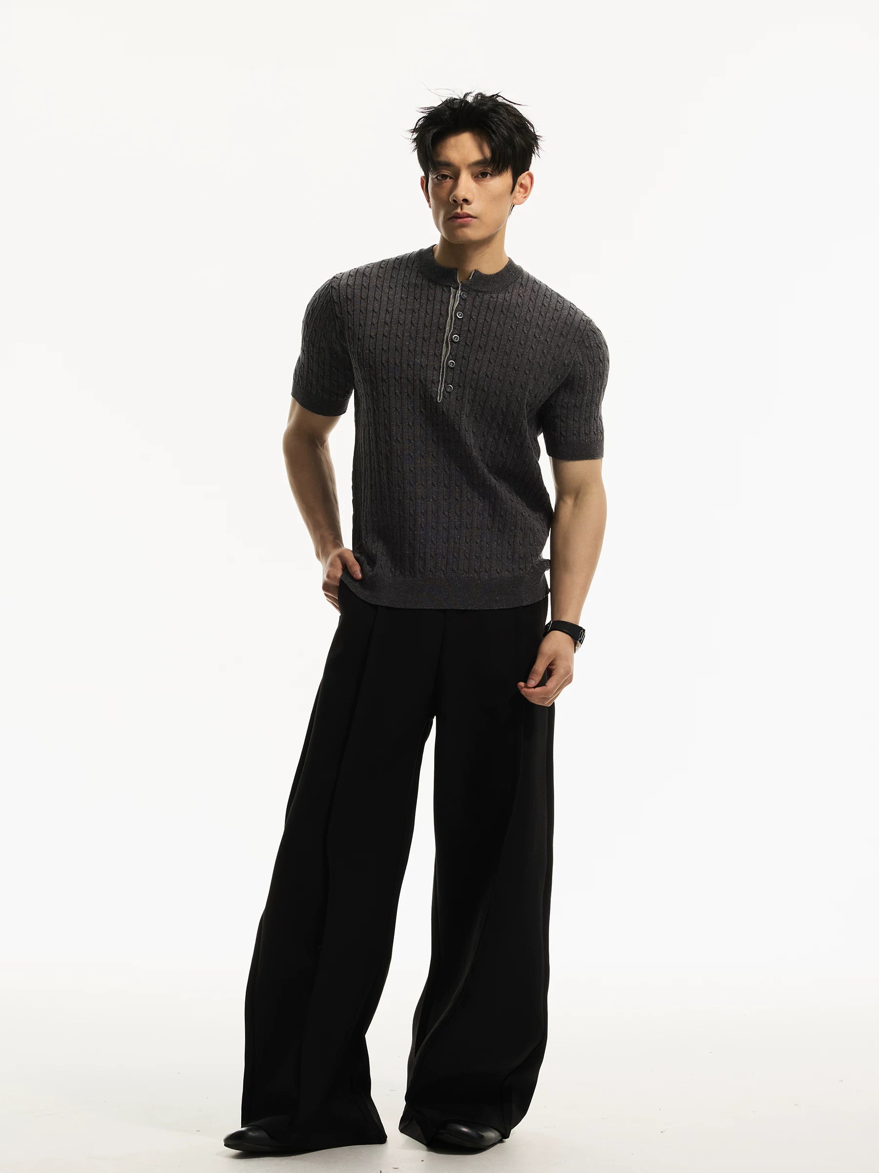DAY NY Front Shoulder Casual Knit Tee
