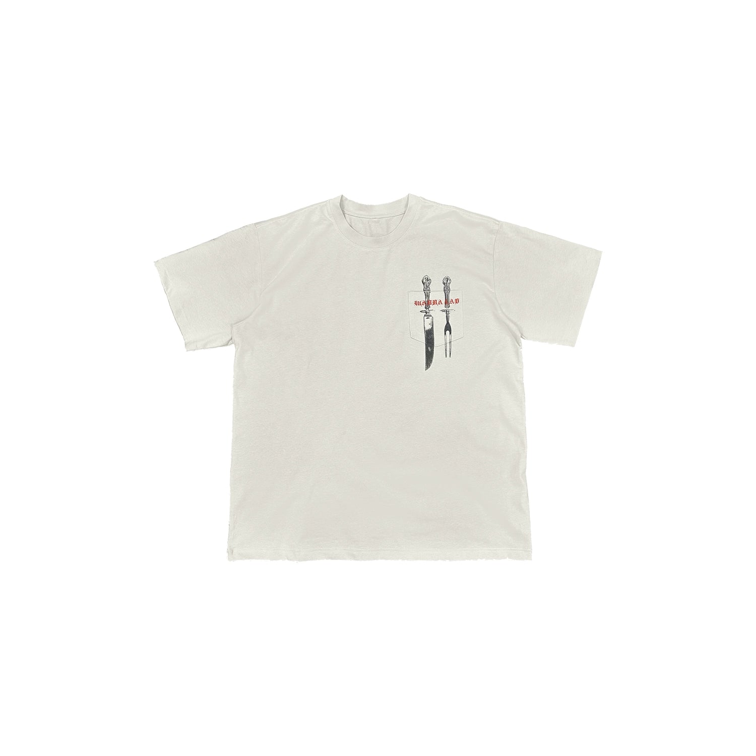 WANNA LAB Knives and Forks Tableware Printed Pockets Short Sleeves