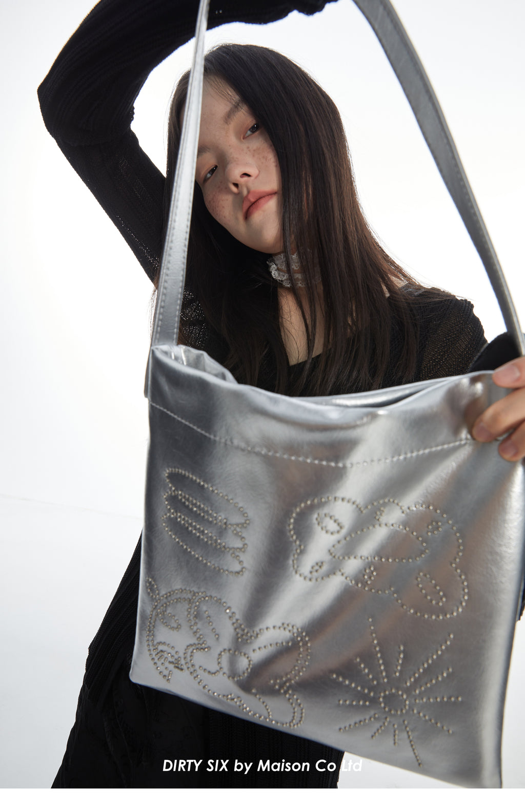 DirtySix Cow Split Leather bang bang franc small flower bag "FAFA" millet nail design