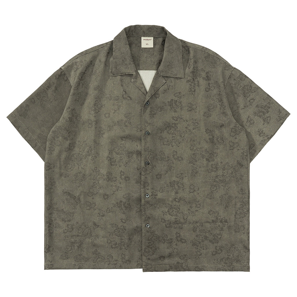 Mentmate Vintage Dark Floral Satin Shirt