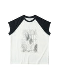 SAXGENWON Rock Digital Print Short Wide-leg Vest