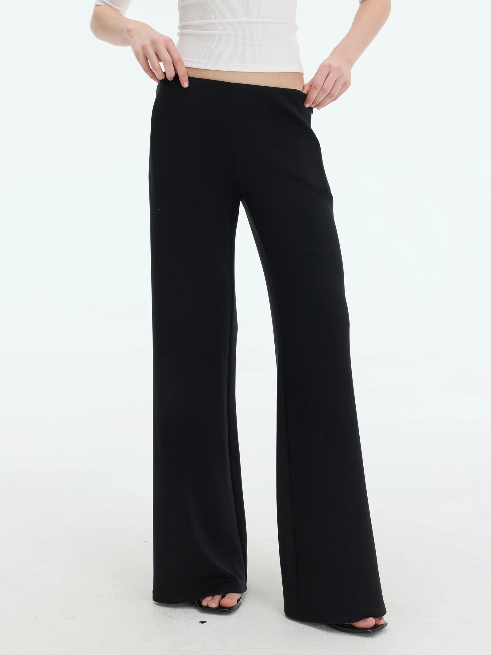 Veryrareme Low Waist Drape Wide Legs Thin Versatile Suit