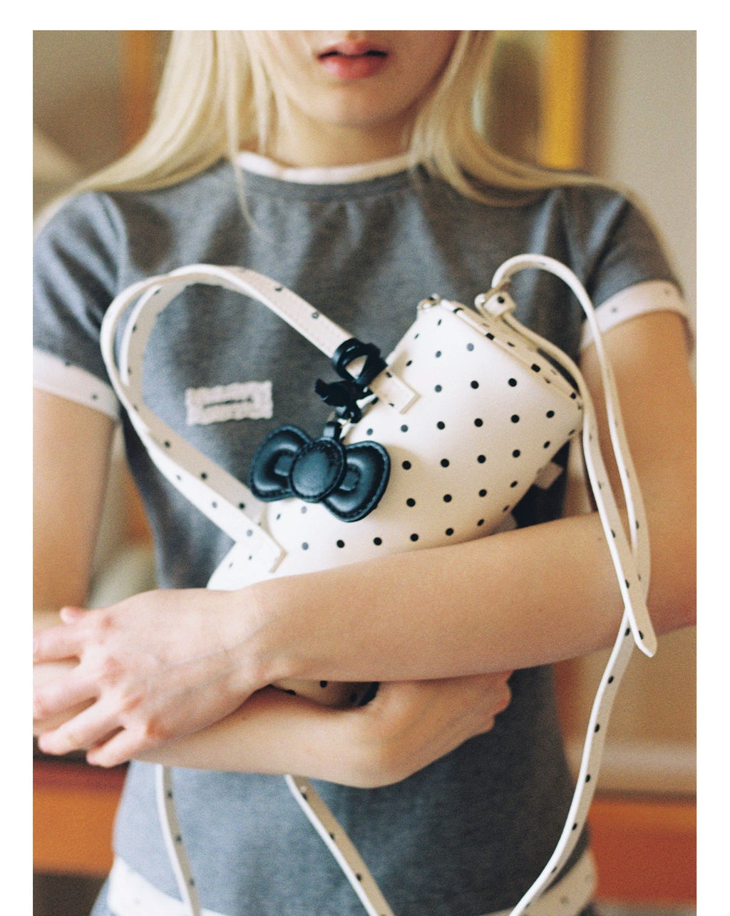 SunsetPark Bow Polka Dot Floral Tote Bag