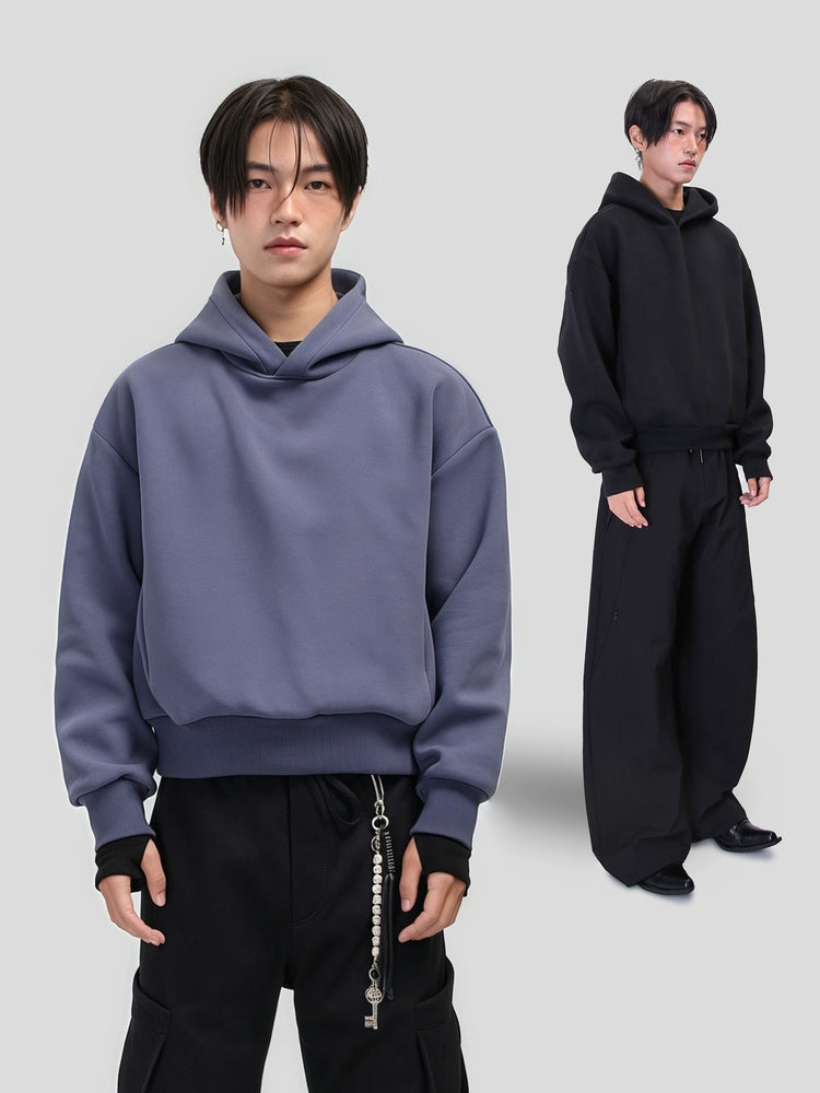 SOUTHFISH Vintage Casual Short Wide Hooded Sweater