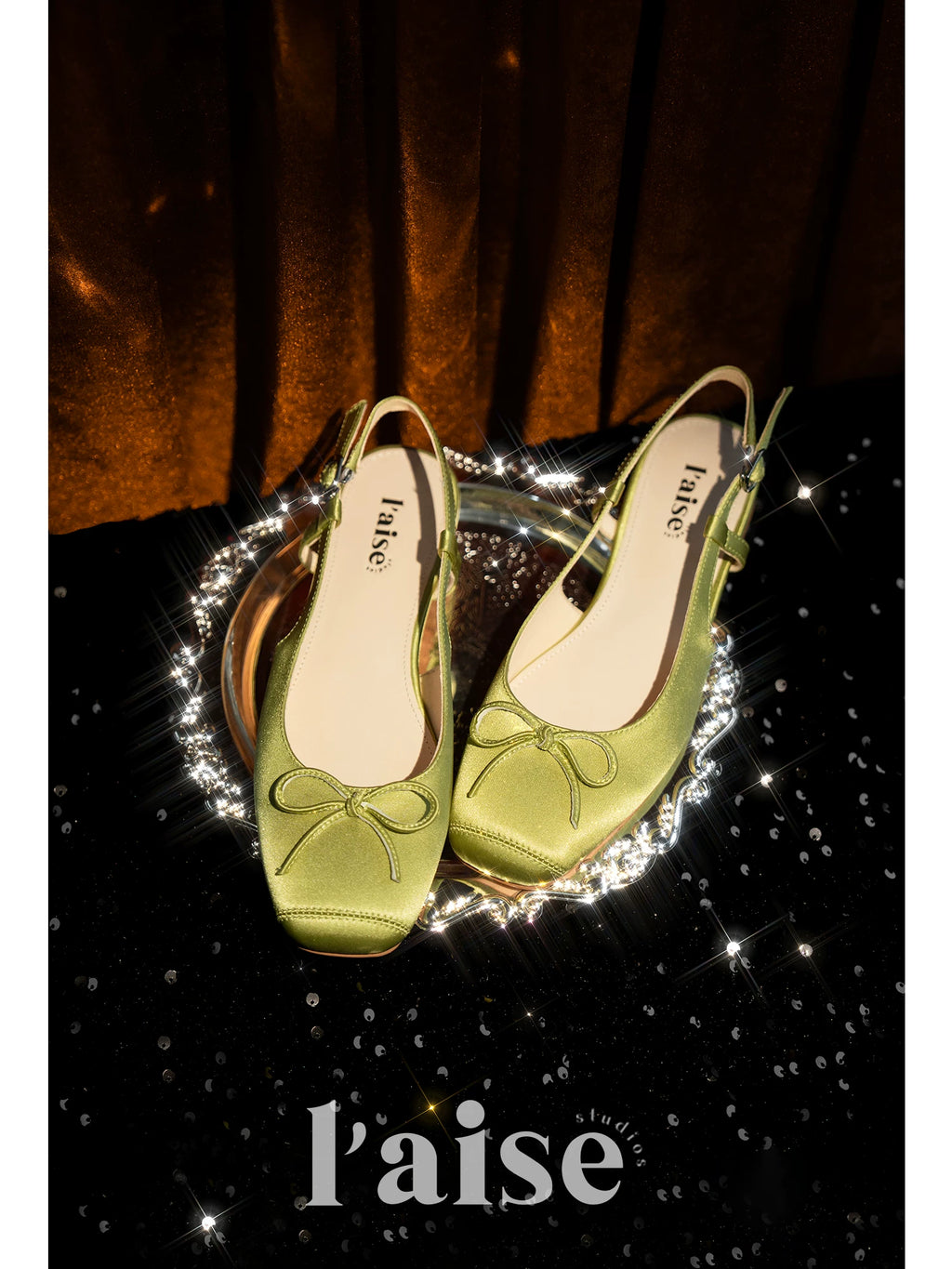 L'aise Satin Bow Shoes