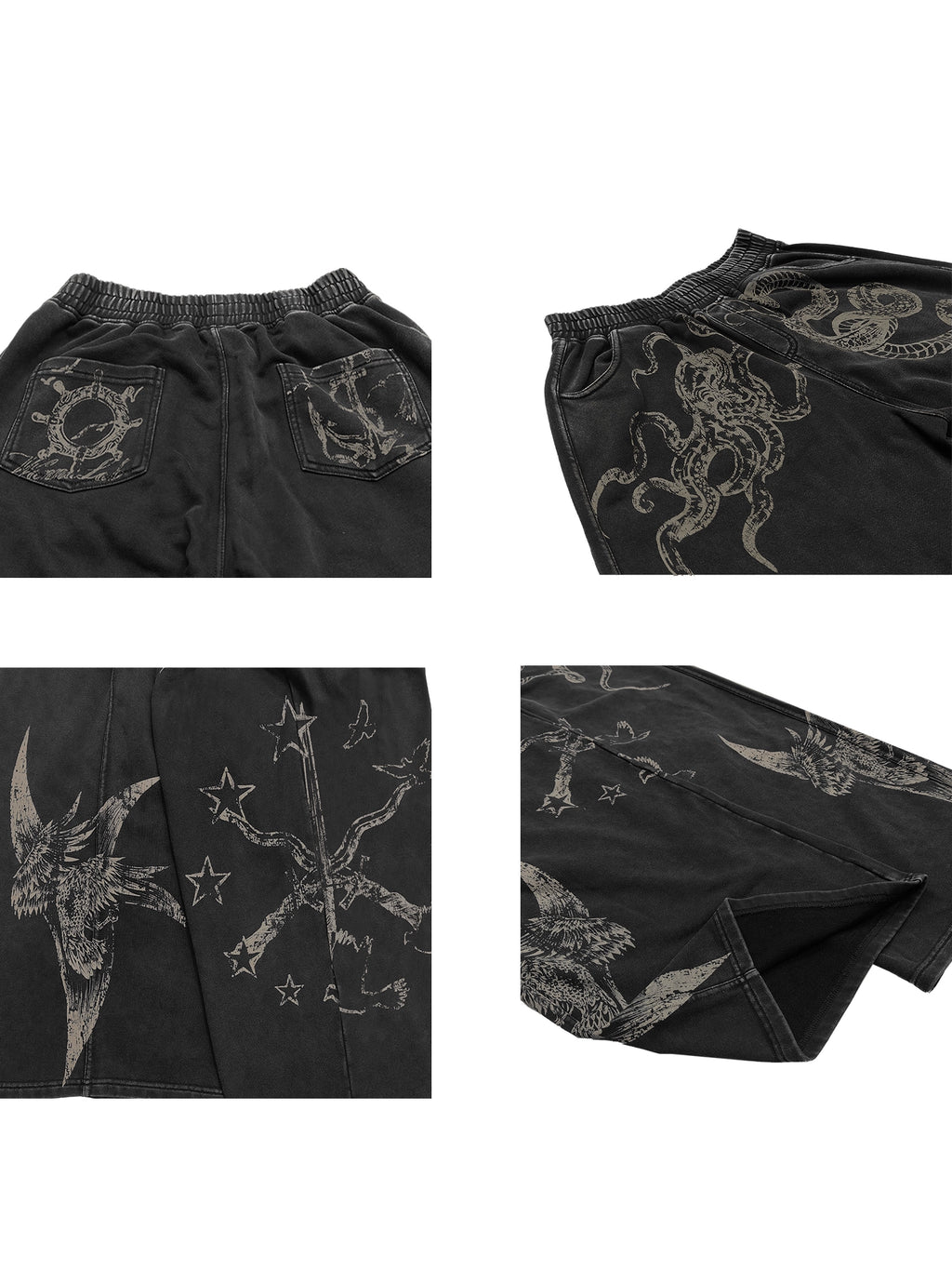 WANNA LAB Graffiti Hand-painted Old Straight Sweatpants