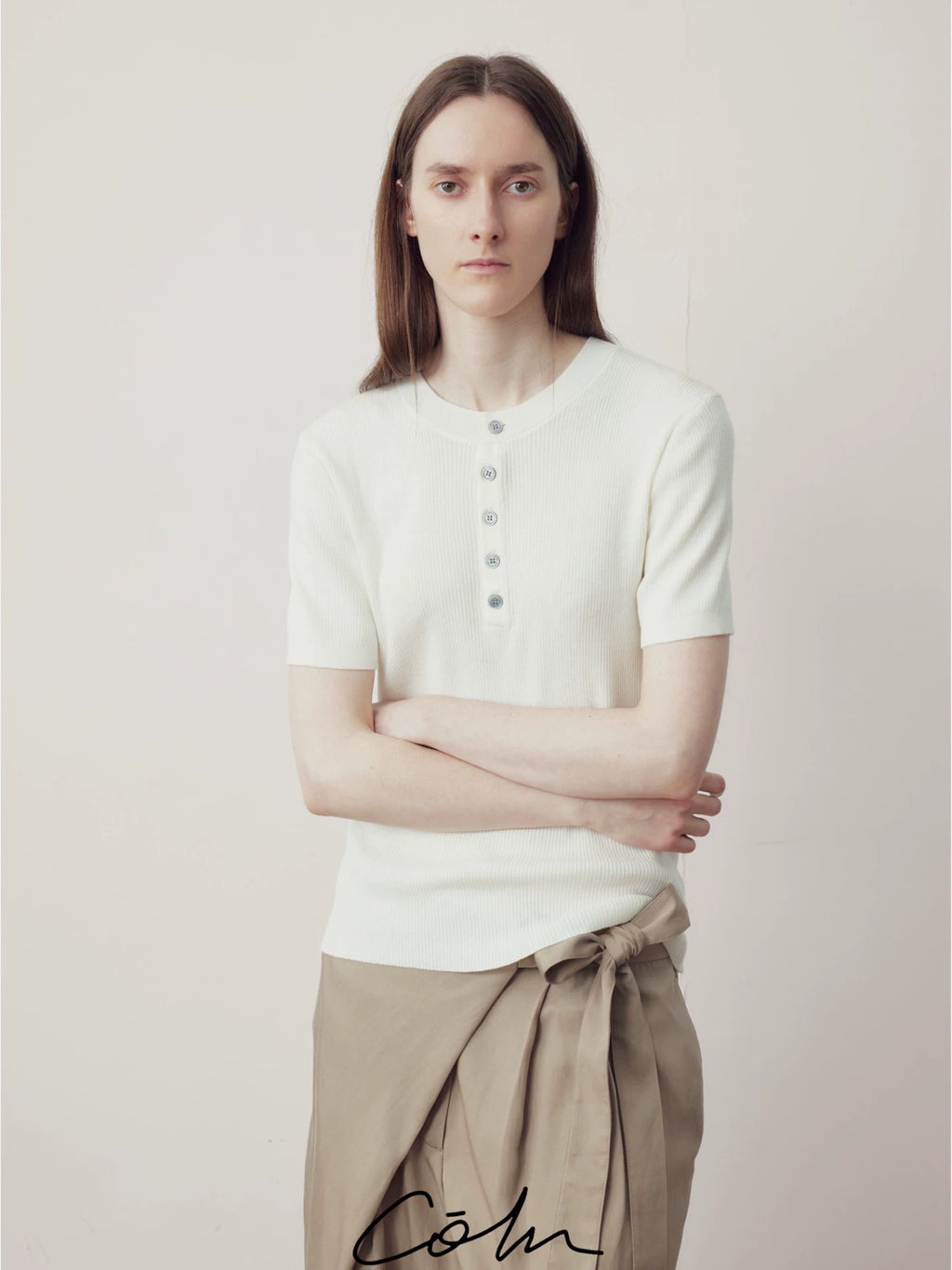 COLN Henry Collar Versatile Knitted Tee