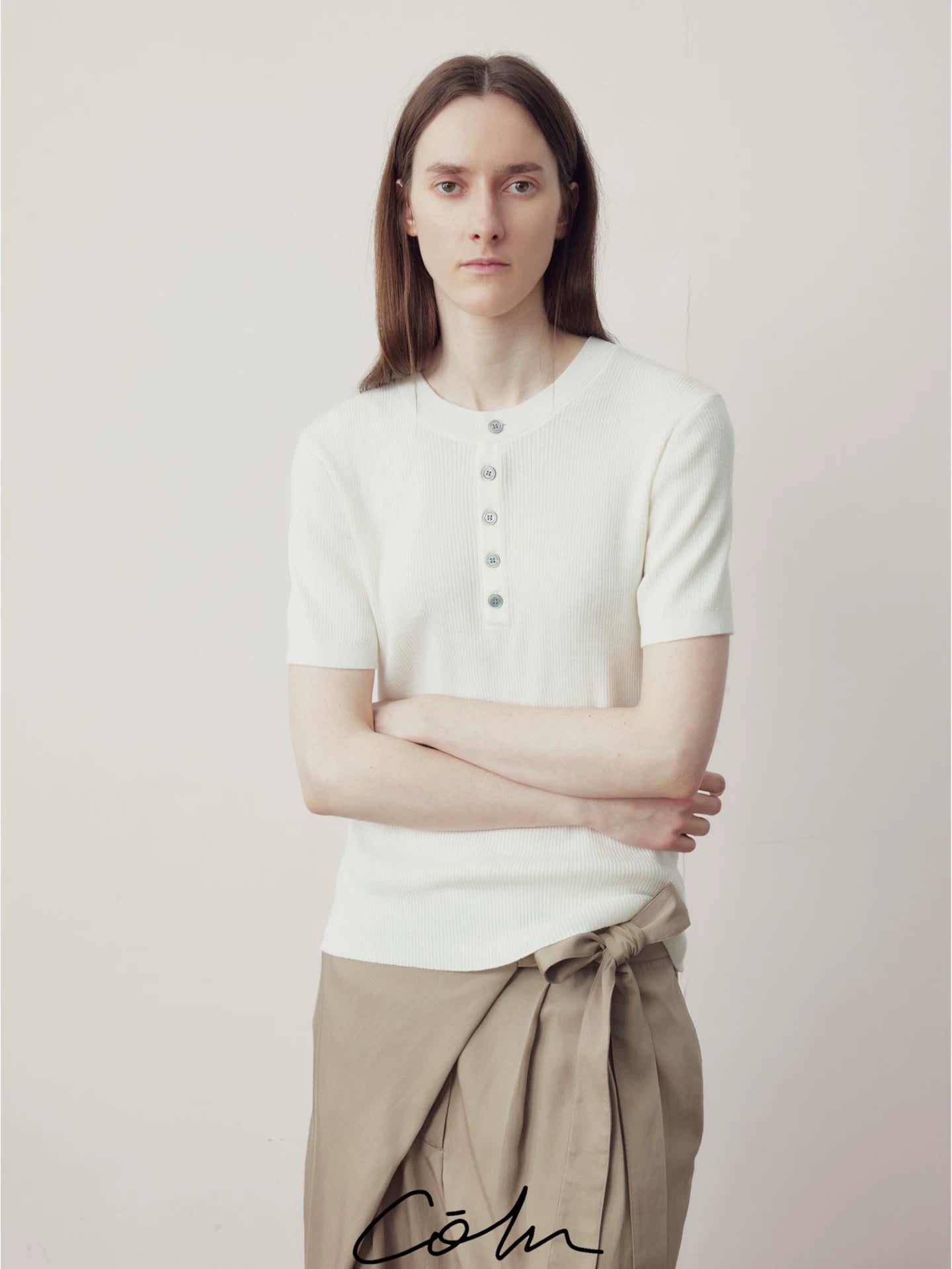 COLN Henry Collar Versatile Knitted Tee