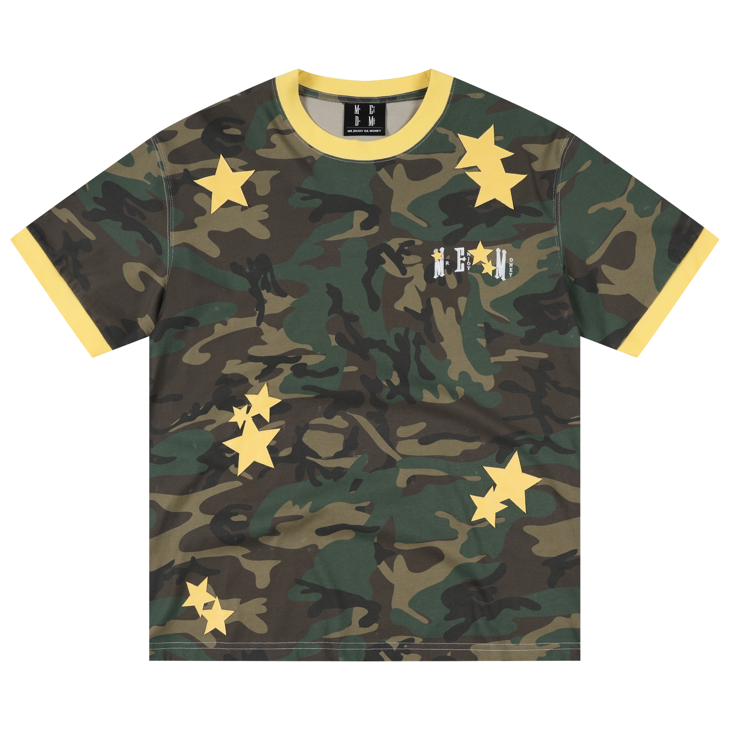 MEDM Camouflage Stars Lazy Embroidery Loose Tee