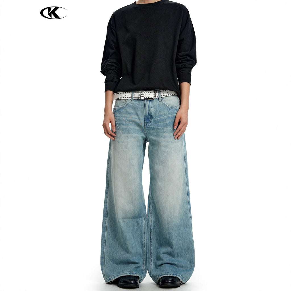 11KN Retro Gradual Change Loose Versatile Jeans
