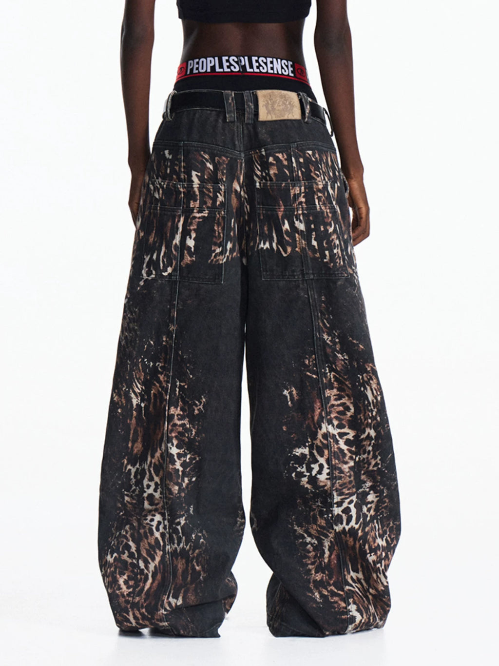 PEOPLESENSE Digital Full Print Leopard Jeans
