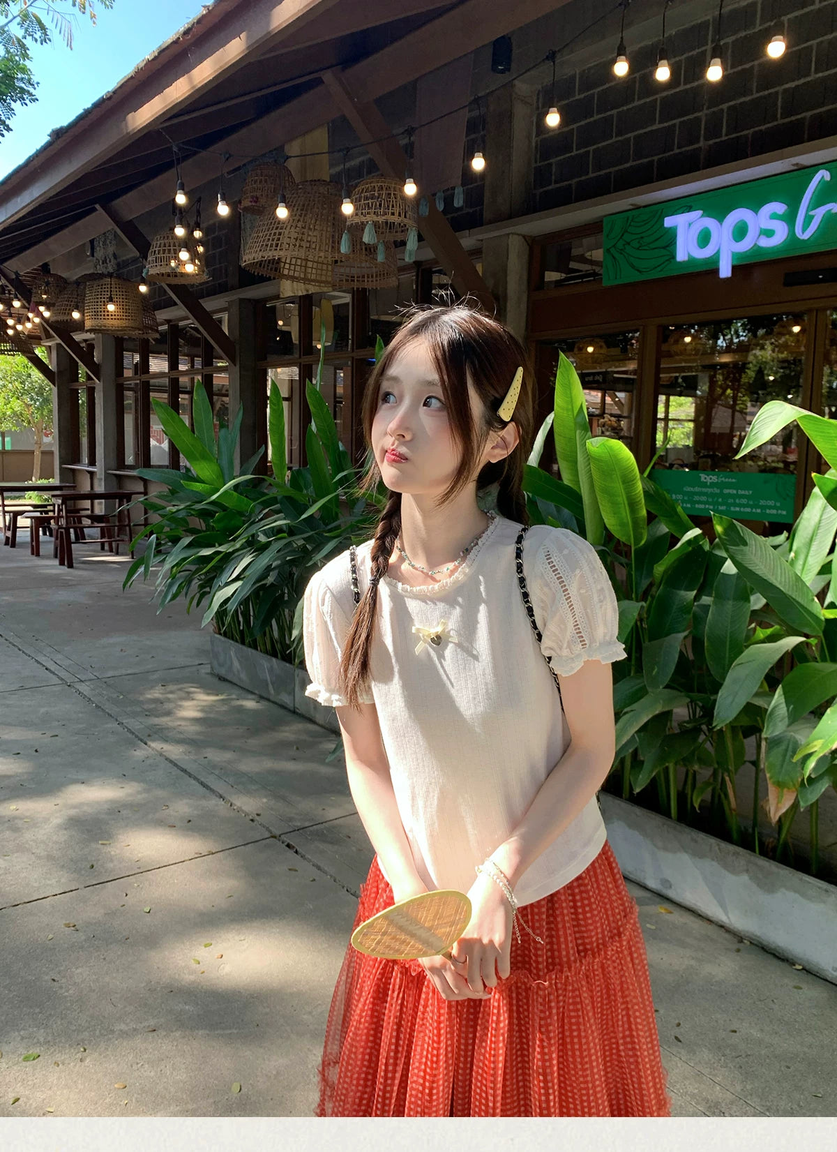 MUCHA Lace Splicing Casual Tee