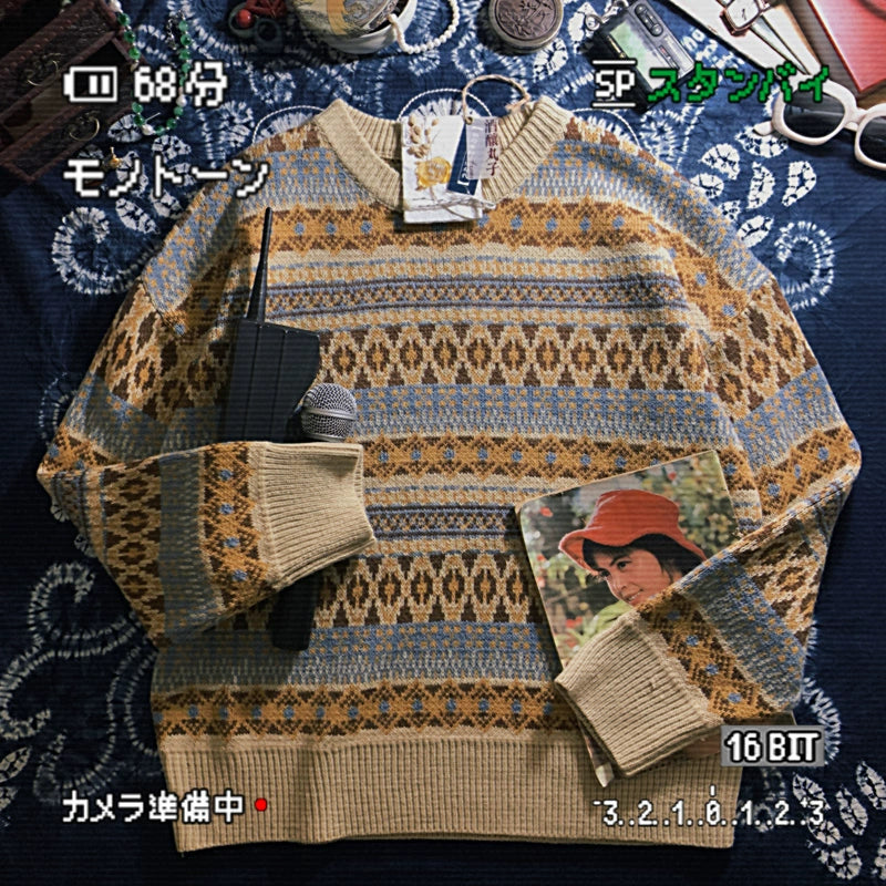 ALOHA Vintage Niche Lazy Striped Knitted Sweater