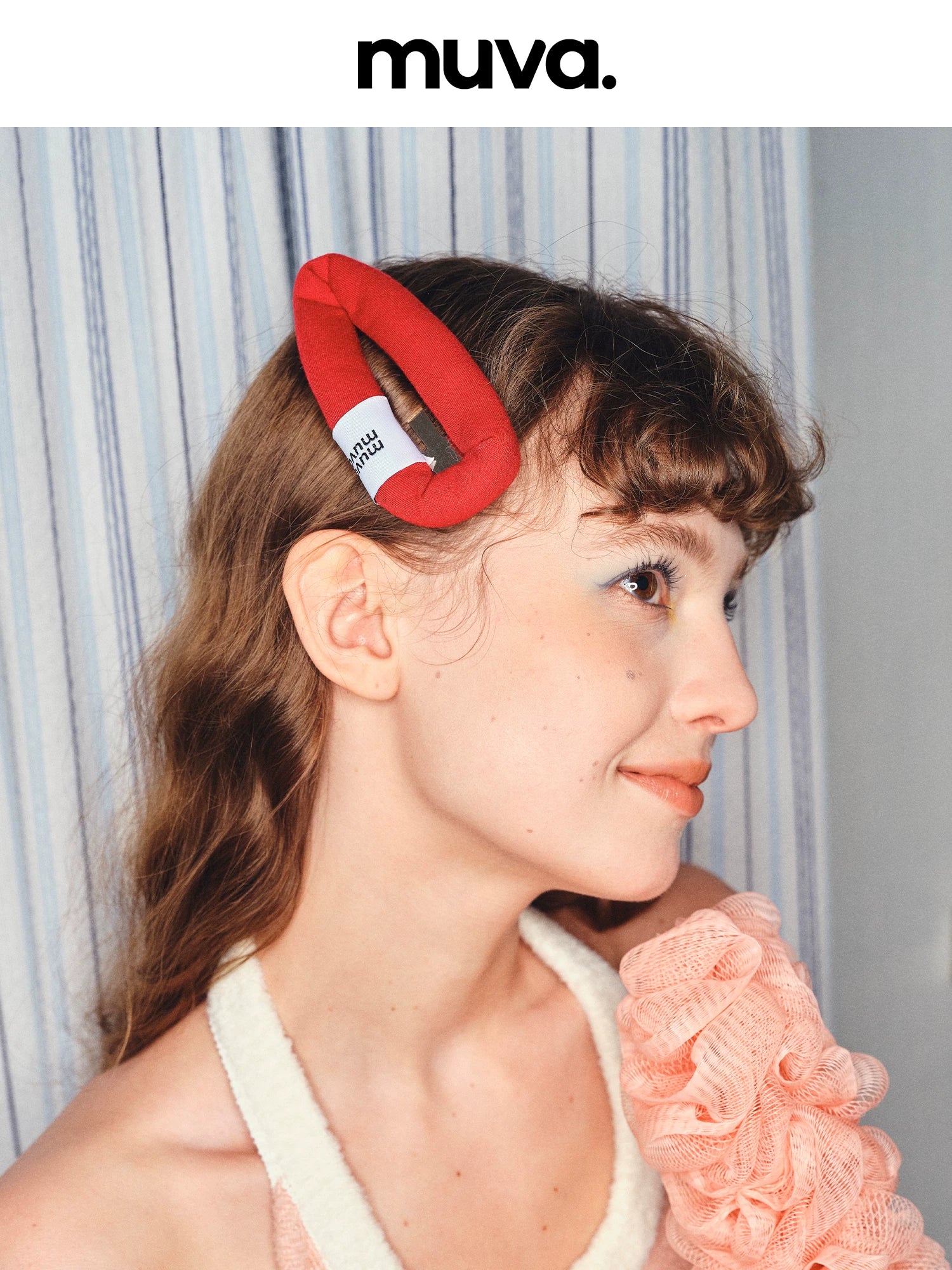 Muva Cute Fabric Metal Hairpin