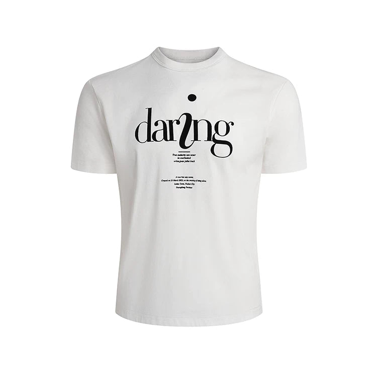 DM Tenacious Shoulder Simple Letter Elastic Tee