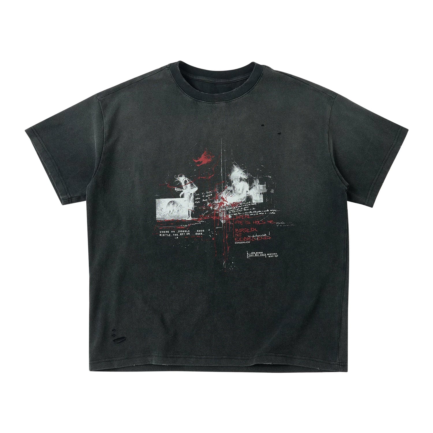 SAXGENWON Crew Neck Short and Wide Version Casual Tee